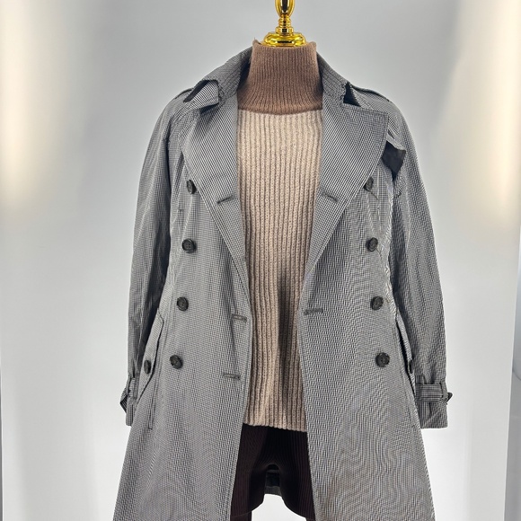 Banana Republic Trench Jacket – XS, Black & White Checkered - Picture 1 of 4